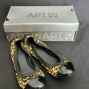 Women’s Apt.9 Leopard Print & Black Ballet Slippers Flats Size 8.5 With Box